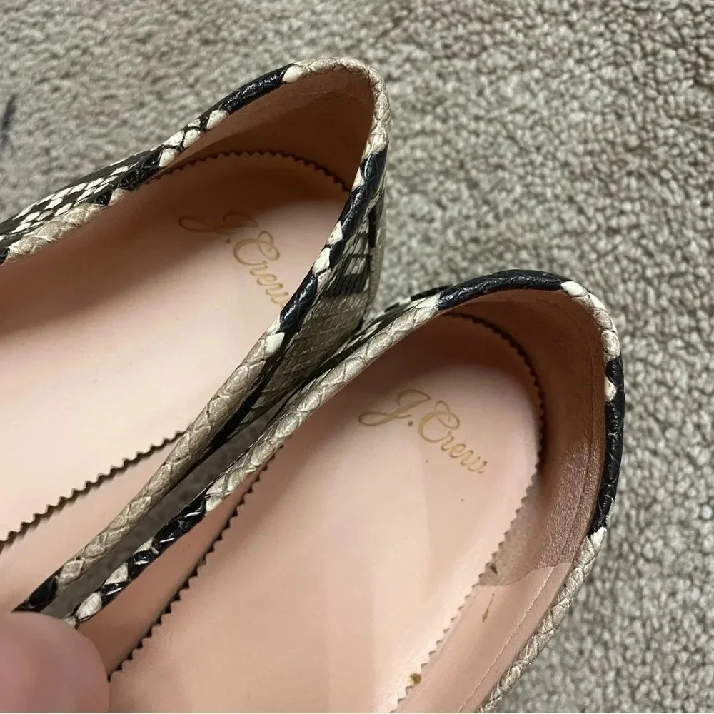 J CREW Cecile smoking slippers in snake-embossed leather AQ137 Summer 2020